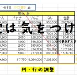 課題1　列・行の調整　CS検定２級（表計算部門部門）